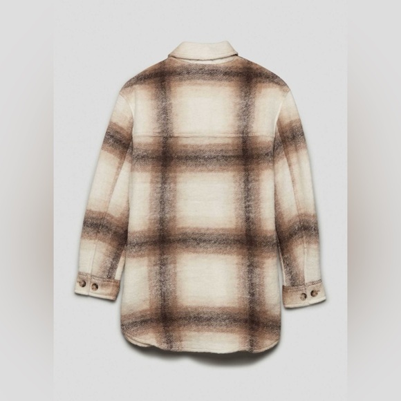 Aritzia Wilfred Free Ganna Shirt Jacket - Brown/Cream Plaid - Picture 2 of 13